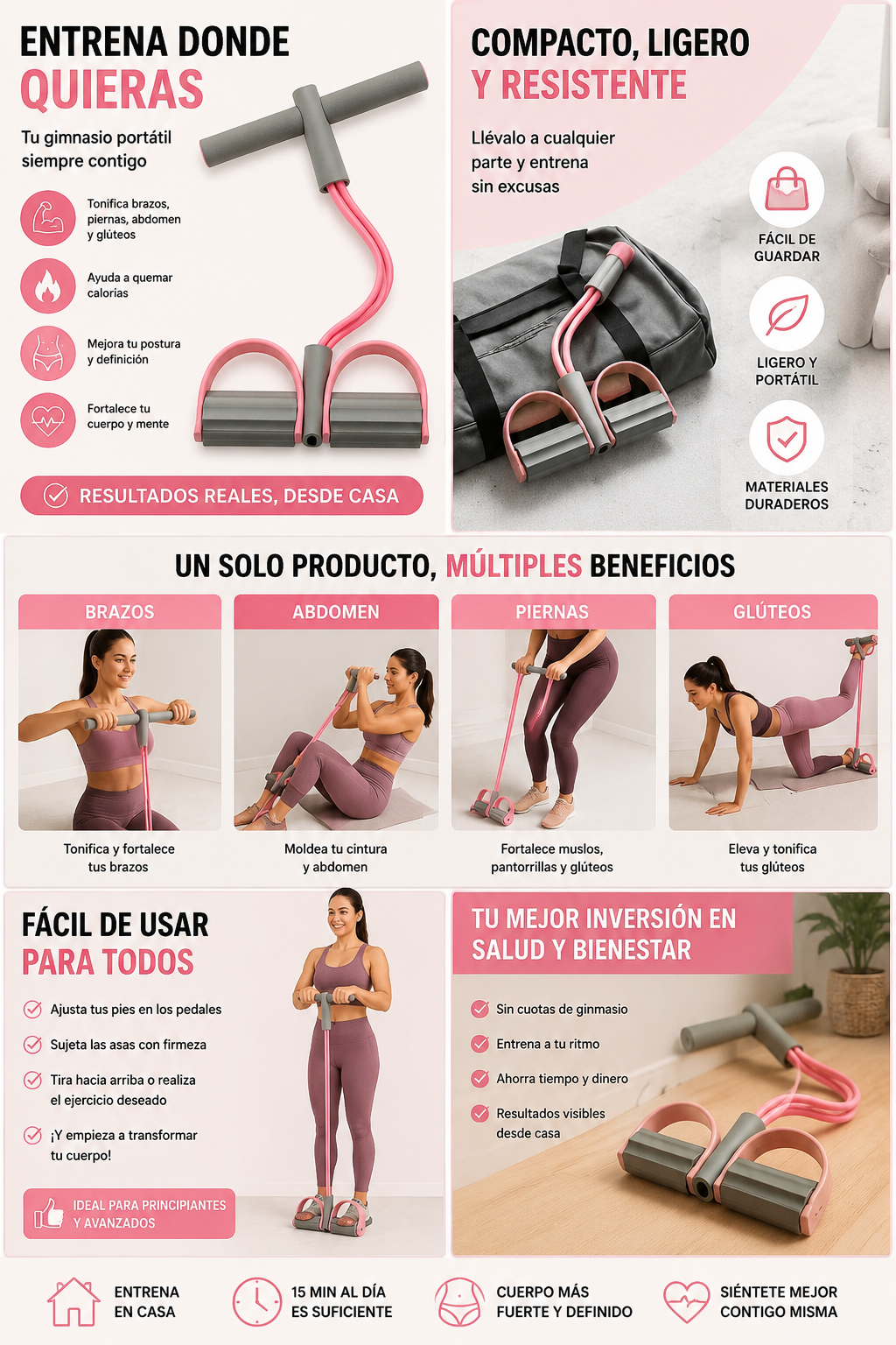 Bandas Elasticas Resistencia Con Pedal